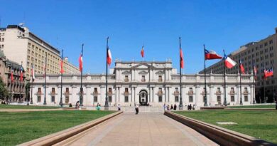 Fachada do Palacio La Moneda em Santiago Chile