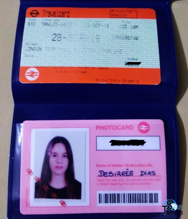 7 days travelcard emitido pela National Rail em Londres