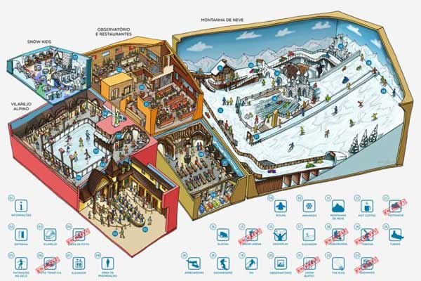 Mapa oficial do Snowland Gramado