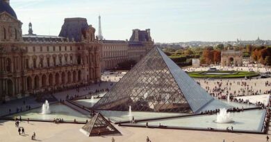 Pirâmides do Museu do Louvre em Paris
