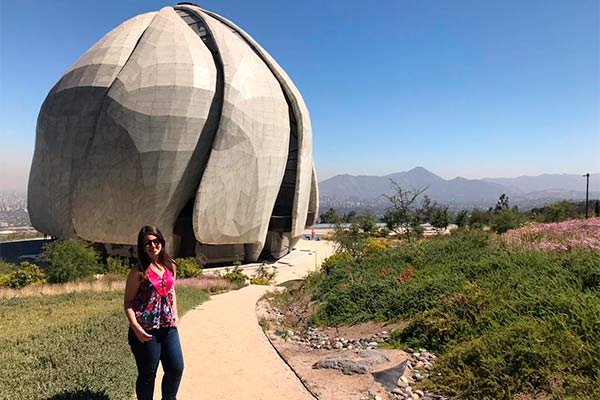 Dos passeios gratuitos em Santiago, o que mais gostei foi o Templo Baha'í de Sudamerica