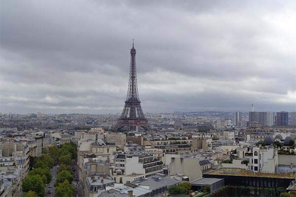 Torre Eiffel vista do topo do Arco do Triunfo